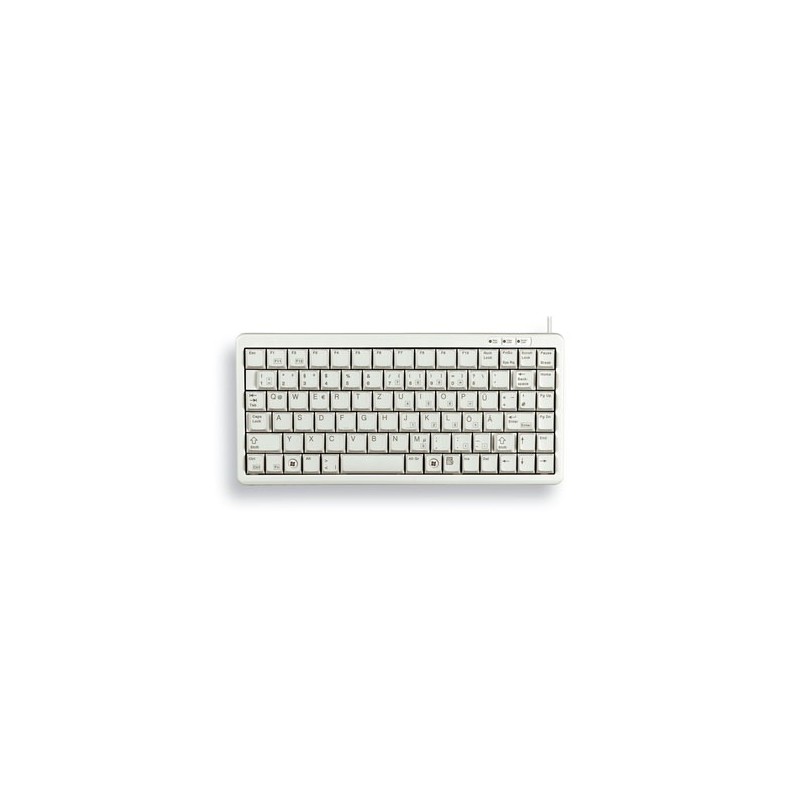 Cherry G84-4100, Mini, Avec fil, USB, QWERTY, Gris