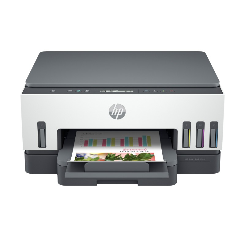 HP Smart Tank 7005 Sans fil All-in-One Couleur Imprimante, Impression recto-verso copieur, scanner, A jet d'encre thermique, Impression couleur, 4800 x 1200 DPI, A4, Impression directe, Gris, Blanc