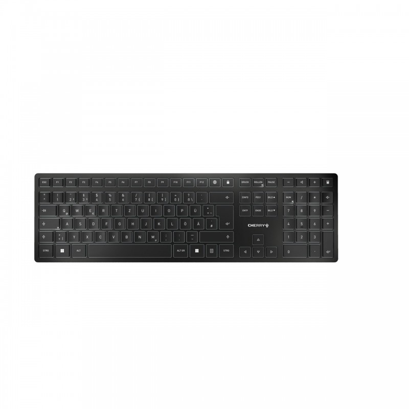Cherry KW 9100 SLIM, Sans fil, RF sans fil + Bluetooth, QWERTZ, Noir