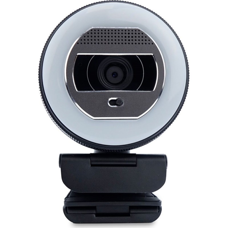 TERRA Webcam Halo mit LED-Lichtkranz C1868pro Full-HD Auto Focus Stereo