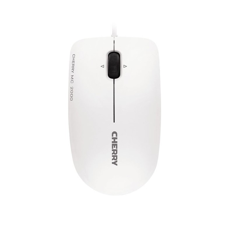 Cherry MC 2000 Souris filaire, molette multi directionnelle, blanc grisé, USB, Ambidextre, IR LED, USB Type-A, 1600 DPI, Gris
