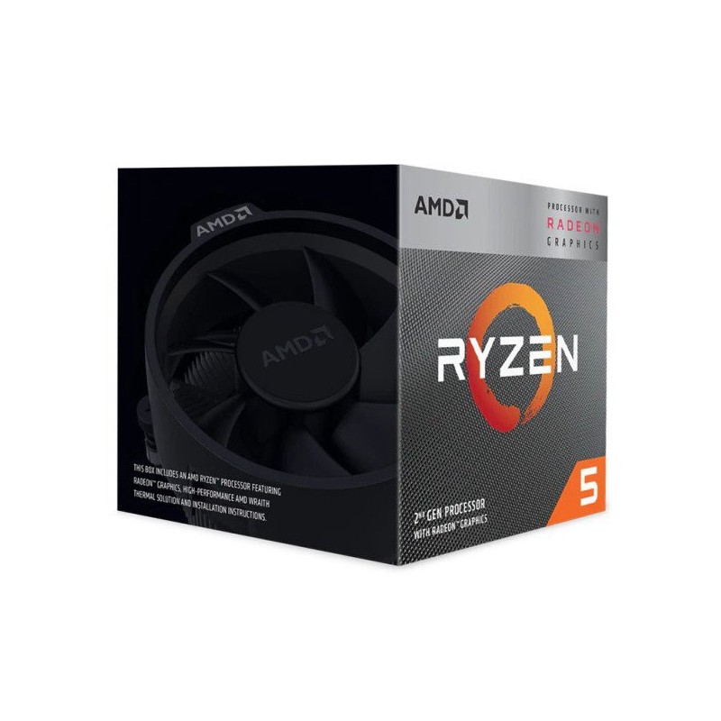 AMD Ryzen 5 3400G, AMD Ryzen™ 5, Emplacement AM4, 12 nm, AMD, 3400G, 3,7 GHz
