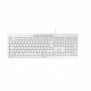 Cherry STREAM KEYBOARD Clavier filaire, blanc grisé, USB, AZERTY - FR, Taille réelle 100 %, Avec fil, USB, Clavier mécanique, AZERTY, Blanc