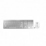 Cherry DW 9100 SLIM, Sans fil, RF sans fil + Bluetooth, QWERTY, Argent, Souris incluse