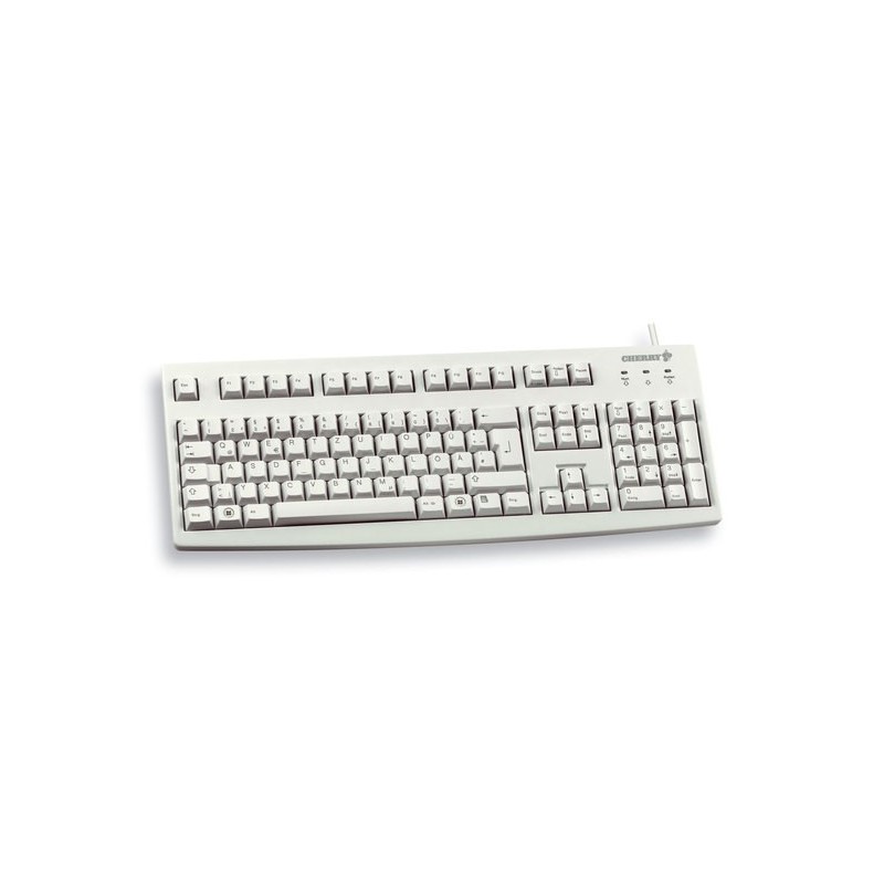 Cherry G83-6104, Taille réelle 100 %, Avec fil, USB, QWERTY, Gris