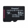 Kingston Carte 64GB microSDXC Industrielle C10 A1 pSLC + adaptateur SD, 64 Go, MicroSDXC, Classe 10, UHS-I, 100 Mos, 80 Mos