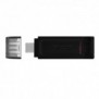 Kingston DataTraveler 256Go USB-C 3.2 Gen 1 70, 256 Go, USB Type-C, 3.2 Gen 1 3.1 Gen 1, Casquette, 7 g, Noir