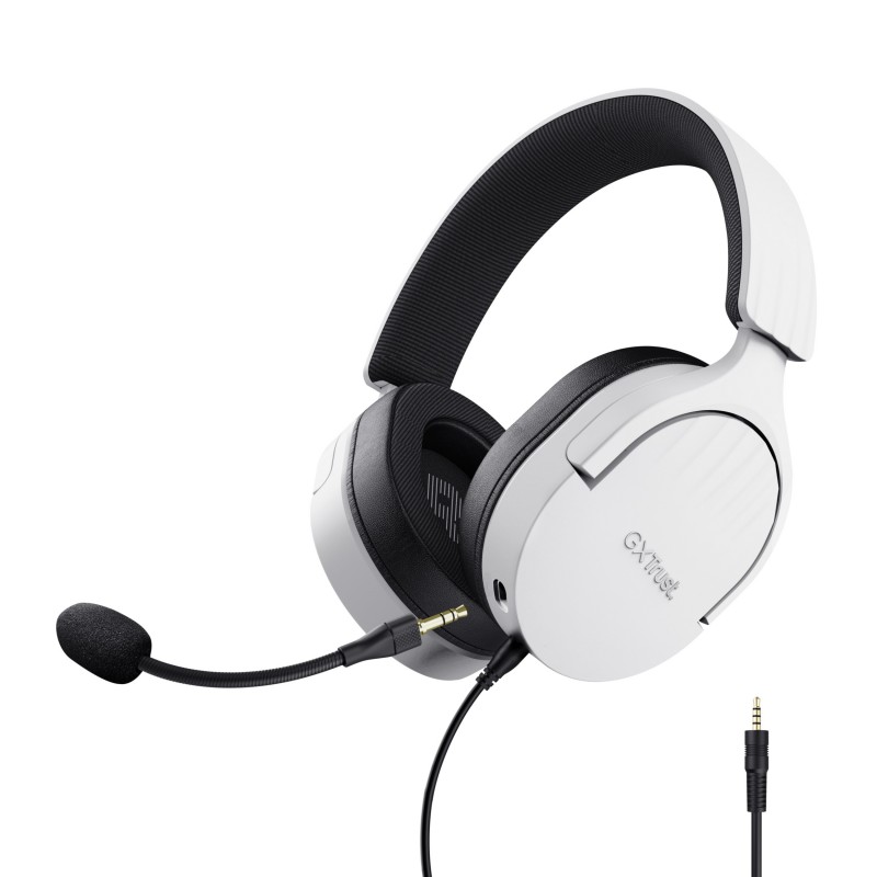Trust GXT 489W FAYZO, Avec fil, Jouer, 20 - 20000 Hz, 255 g, Casque, Noir, Blanc