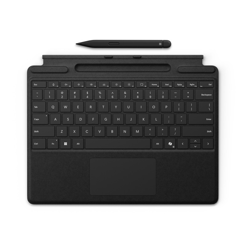 Microsoft Surface Pro Keyboard + Slim Pen, QWERTY, Pavé tactile, Microsoft, Surface Pro 11 Surface Pro 10 Surface Pro 9 Surface Pro 8, Noir, Alcantara