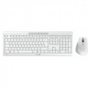 Cherry STREAM DESKTOP COMFORT, Sans fil, RF sans fil, Commutateur de touche « ciseaux », QWERTZ, Blanc, Souris incluse
