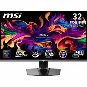 MSI MPG 322URX QD-OLED, 80 cm (31.5"), 3840 x 2160 pixels, 4K Ultra HD, QD-OLED, 0,03 ms, Noir