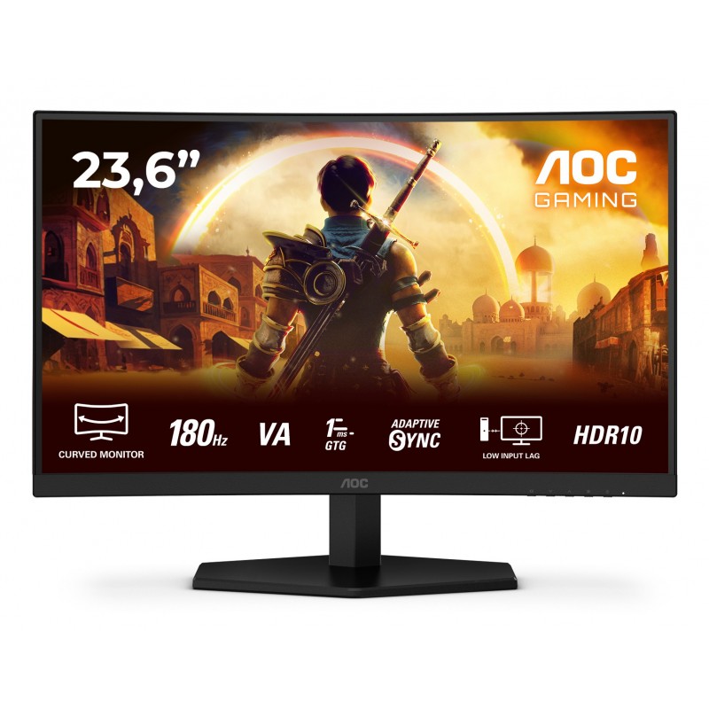 AOC G4 C24G42E, 59,9 cm 23.6", 1920 x 1080 pixels, Full HD, LED, 4 ms, Noir, Rouge