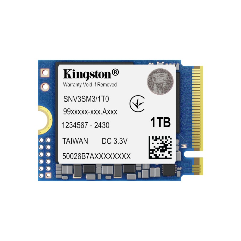 Kingston 1000G NV3 M.2 2230 NVMe SSD, 1 To, M.2, 6000 Mos