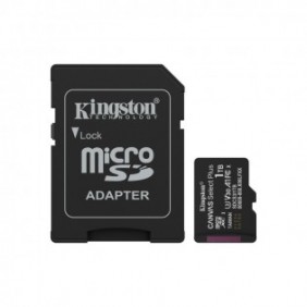 Kingston 1TB microSDXC Canvas Select Plus Gen3 150MBs A1 Adaptateur SD inclus, 1 To, MicroSDXC, Classe 10, UHS-I, 150 Mos, Class 3
