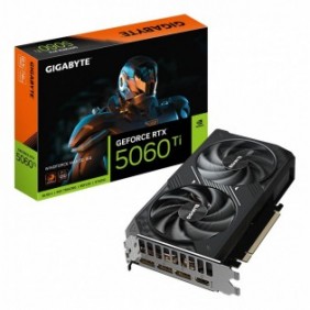 Gigabyte GeForce RTX 5060 Ti WINDFORCE MAX OC 16G Carte Graphique – 16 Go GDDR7, 128 bits, PCI-E 5.0, 2587 MHz Fréquence du processeur, 3 x DisplayPort, 1 x HDMI, NVIDIA DLSS 4, GV-N506TWF2MAX OC-16GD, GeForce RTX 5060 Ti, 16 Go, GDDR7, 128 bit, 7680 x