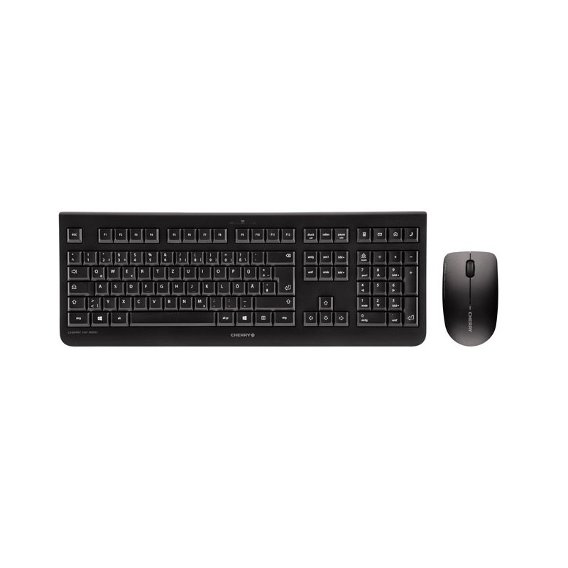 Cherry DW 3000, Standard, Sans fil, RF sans fil, AZERTY, Noir, Souris incluse