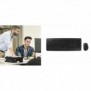 Cherry DW 5100 Ensemble Clavier & Souris sans fil, noir, USB, AZERTY - FR, Taille réelle 100 %, Sans fil, RF sans fil, Noir, Souris incluse
