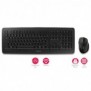 Cherry DW 5100 Ensemble Clavier & Souris sans fil, noir, USB, AZERTY - FR, Taille réelle 100 %, Sans fil, RF sans fil, Noir, Souris incluse