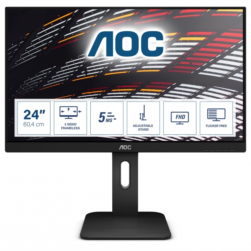 AOC P1 24P1, 60,5 cm 23.8", 1920 x 1080 pixels, Full HD, LED, 5 ms, Noir