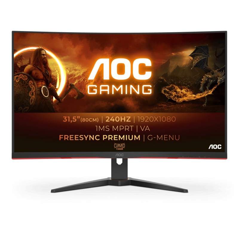AOC G2 C32G2ZE, 80 cm 31.5", 1920 x 1080 pixels, Full HD, LED, 1 ms, Noir