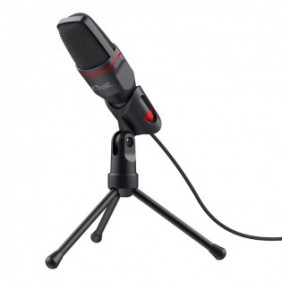 Trust GXT 212, Microphone de PC, 50 - 16000 Hz, Omnidirectionnel, Avec fil, USB3,5 mm, Noir, Rouge