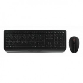 Cherry GENTIX DESKTOP, Taille réelle 100 %, Sans fil, RF sans fil, AZERTY, Noir, Souris incluse