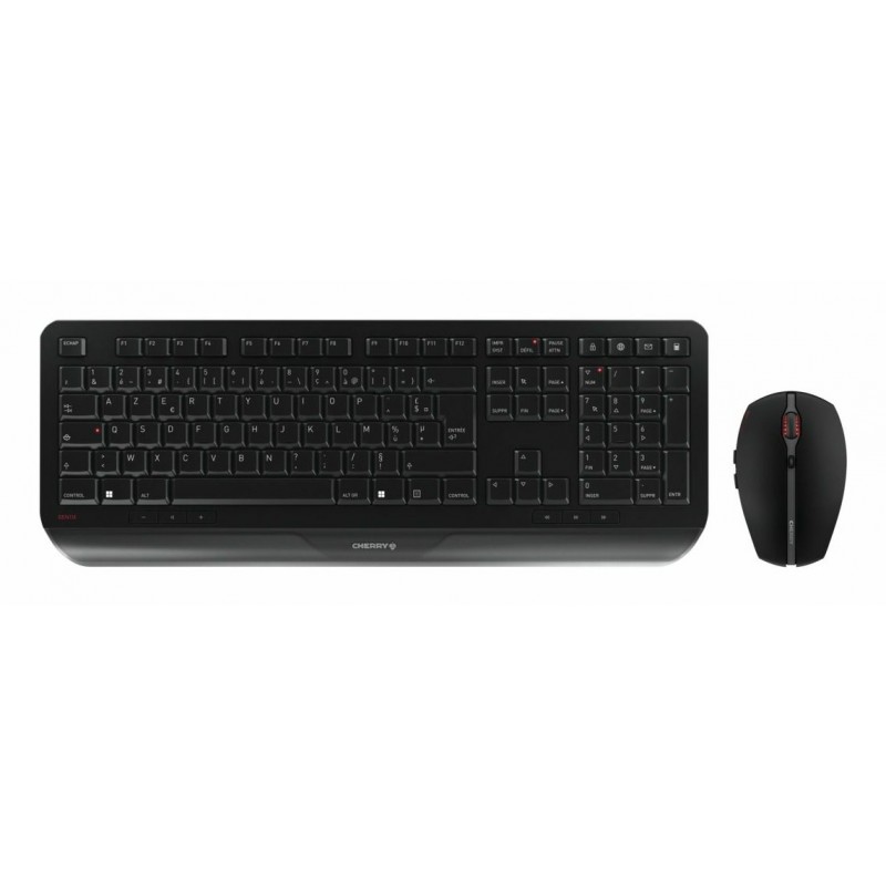 Cherry GENTIX DESKTOP, Taille réelle 100 %, Sans fil, RF sans fil, AZERTY, Noir, Souris incluse