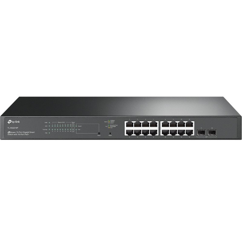 TP-LINK JetStream TL-SG2218P, Géré, L2L2+, Gigabit Ethernet 101001000, Connexion Ethernet, supportant l'alimentation via ce port , Grille de montage, 1U