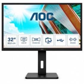 AOC P2 Q32P2, 80 cm 31.5", 2560 x 1440 pixels, 2K Ultra HD, LED, 4 ms, Noir