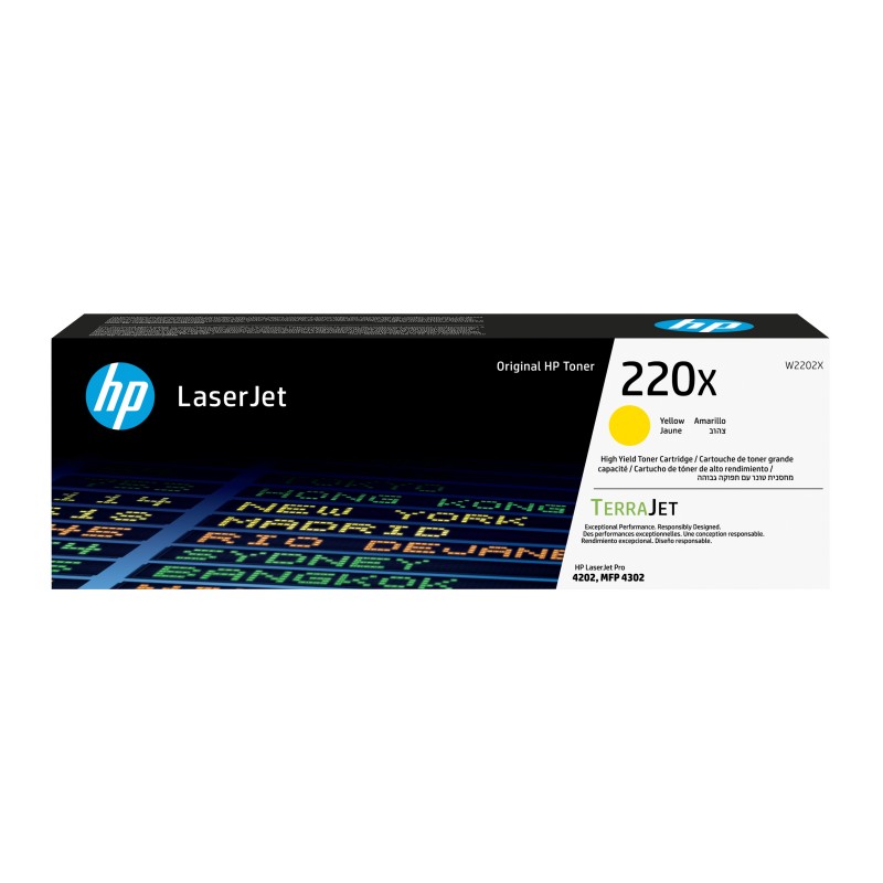 HP Toner LaserJet jaune authentique 220X, 5500 pages, Jaune, 1 pièce