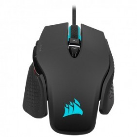 Corsair M65 RGB ULTRA, Droitier, Optique, USB Type-A, 26000 DPI, 1 ms, Noir