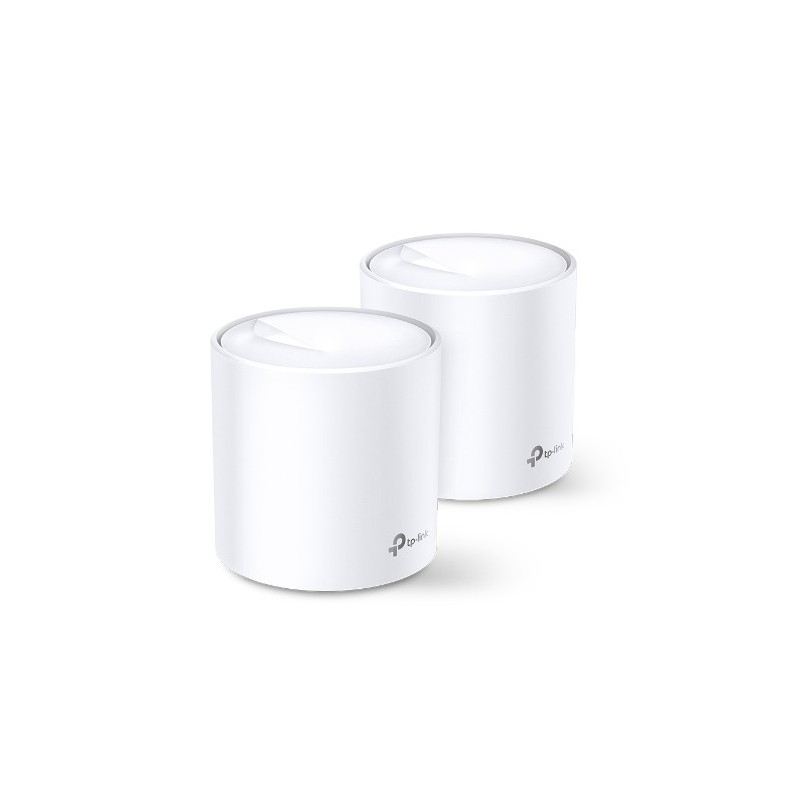TP-LINK Deco X20 2-pack, Blanc, Interne, Système maillé, Énergie, FCC: 30 dBm, CE: 20 dBm 2.4 GHz, 23 dBm 5 GHz, Bi-bande 2,4 GHz  5 GHz