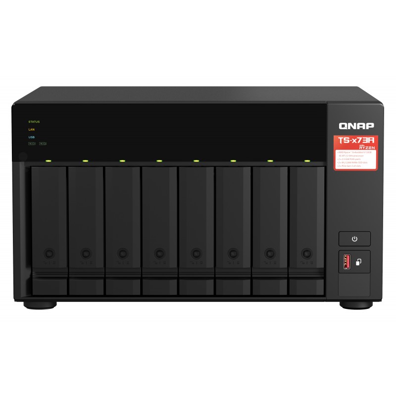 QNAP TS-873A, NAS, Tower, Ryzen Embedded, V1500B, 8 Go, DDR4