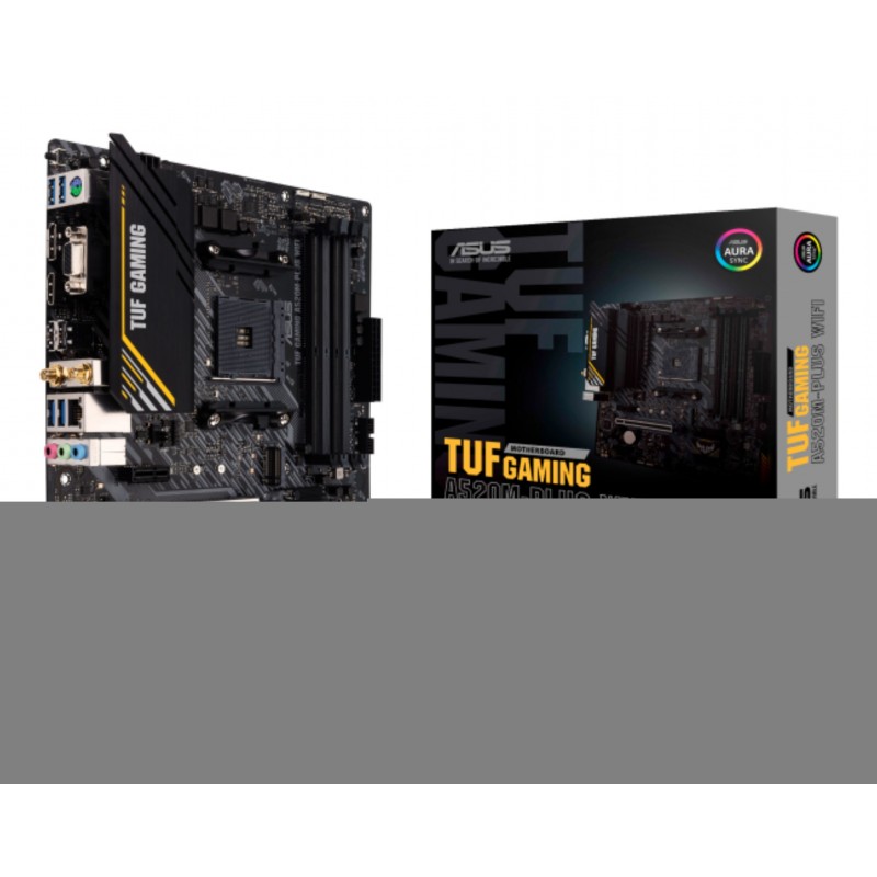 ASUS TUF GAMING A520M-PLUS WIFI, AMD, Emplacement AM4, AMD Ryzen 3000 Series, AMD Ryzen 5000 Series, Emplacement AM4, DDR4-SDRAM, 128 Go