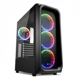 Sharkoon TK5M RGB ATX, Bureau, PC, Noir, ATX, micro ATX, Mini-ITX, Métal, Plastique, Verre trempé, Multicolore