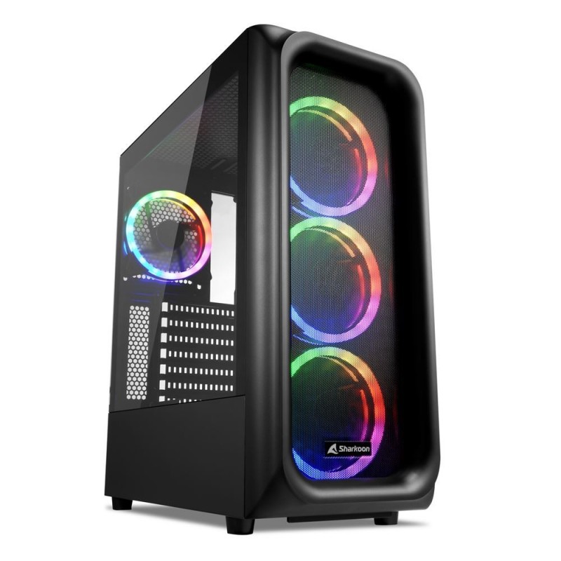 Sharkoon TK5M RGB ATX, Bureau, PC, Noir, ATX, micro ATX, Mini-ITX, Métal, Plastique, Verre trempé, Multicolore