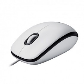 Logitech M100, Ambidextre, Optique, USB Type-A, 1000 DPI, Blanc