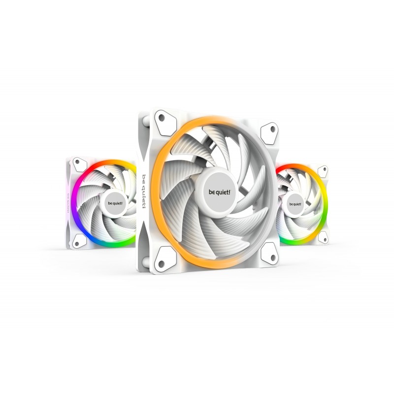 Be Quiet! Light Wings 120 mm PWM | Ventilateur PC ARGB high-speed White, Pack de 3, Ventilateur, 12 cm, 2500 trmin, 88,86 m³h, Blanc
