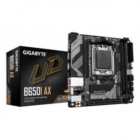 Gigabyte B650I AX Carte mère - AMD Ryzen série 9000, VRM 5+2+1 phases, jusqu'à 6400 MHz DDR5 , 1xPCIe 4.0 M.2, LAN 2,5 GbE, WIFI 6E, USB 3.2 Gen 2, AMD, Emplacement AM5, AMD Ryzen 7000 Series, AMD Ryzen 8000 Series, AMD Ryzen 9000 Series, Emplacement