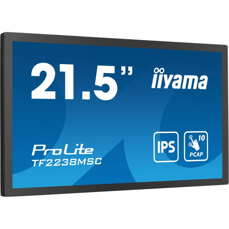 Iiyama TF2238MSC-B1, 53,3 cm 21", 1920 x 1080 pixels, Full HD, LED, 5 ms, Noir