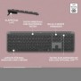 Logitech Signature Slim Combo MK950, Sans fil, RF sans fil + Bluetooth, Commutateur de touche « ciseaux », QWERTZ, Graphite, Souris incluse