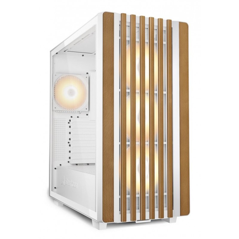 Sharkoon REBEL C70G RGB, Full Tower, PC, Blanc, Bois, ATX, micro ATX, Mini-ITX, Métal, Verre trempé, Multi