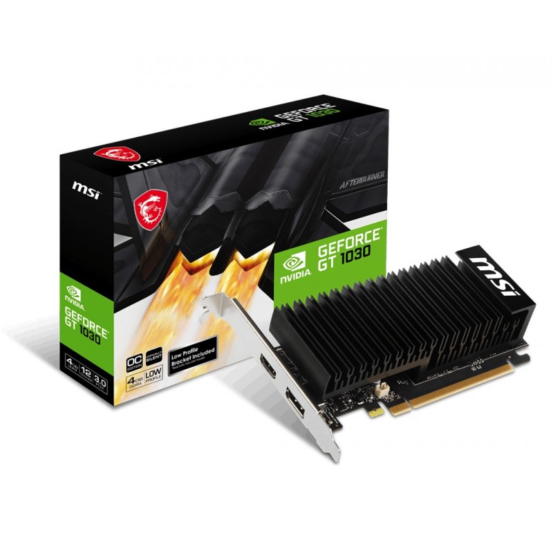 MSI GeForce GT 1030 4GHD4 LP OC, GeForce GT 1030, 4 Go, GDDR4, 64 bit, 2100 MHz, PCI Express 3.0