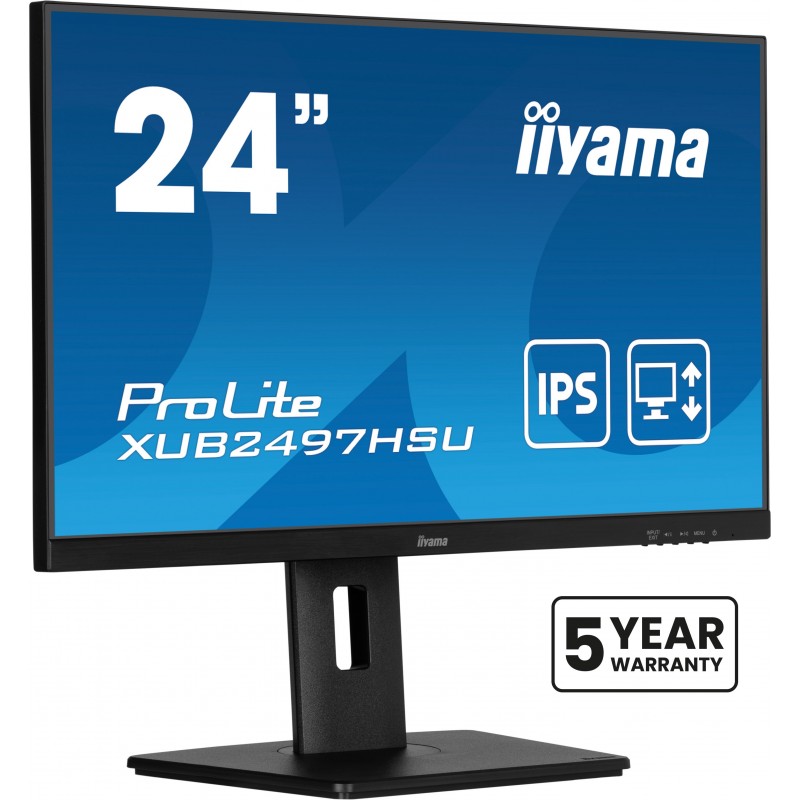 Iiyama XUB2497HSU-B2, 60,5 cm 23.8", 1920 x 1080 pixels, Full HD, LED, 1 ms, Noir