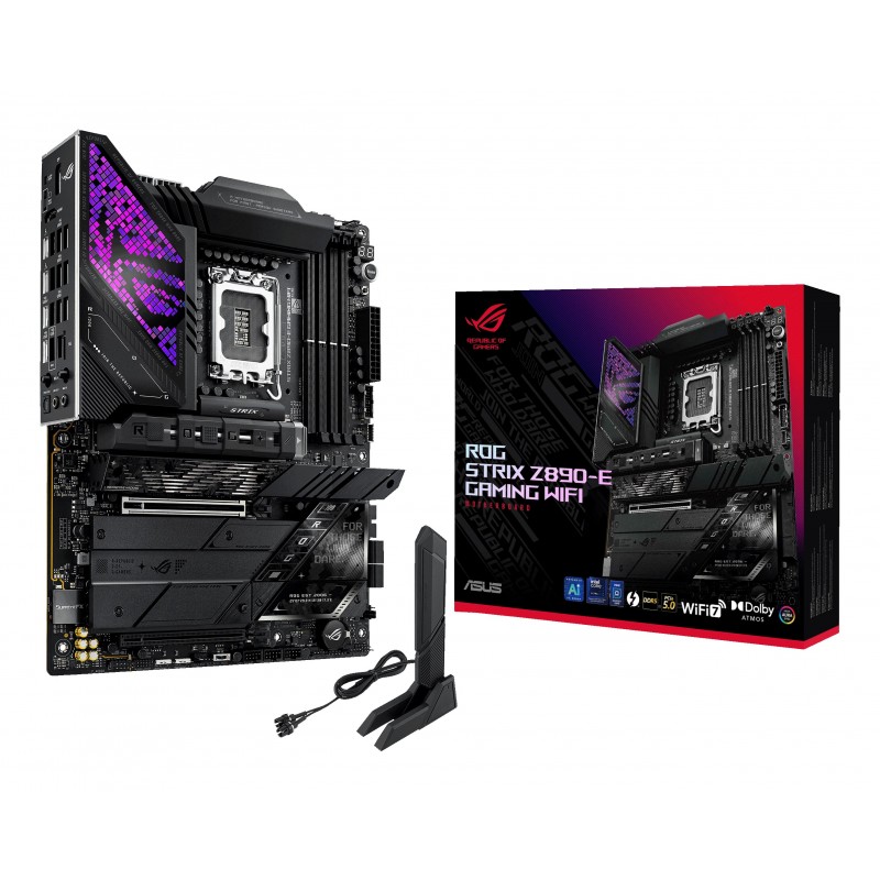 ASUS ROG STRIX Z890-E GAMING WIFI, Intel, LGA 1851 Socket V1, Intel Core Ultra Series 2, DDR5-SDRAM, 192 Go, DIMM