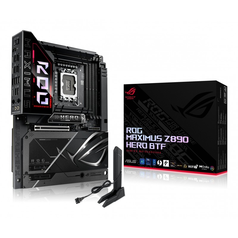 ASUS ROG MAXIMUS Z890 HERO BTF, Intel, LGA 1851 Socket V1, Intel Core Ultra Series 2, LGA 1851, DDR5-SDRAM, 256 Go