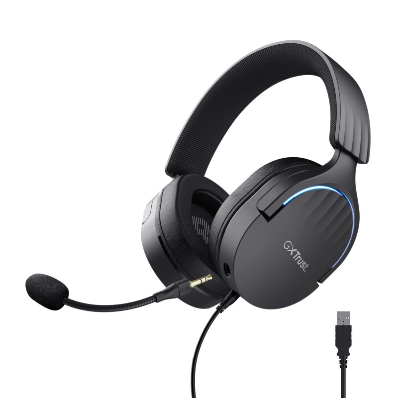 Trust GXT 490 FAYZO, Avec fil, Jouer, 20 - 20000 Hz, 290 g, Casque, Noir