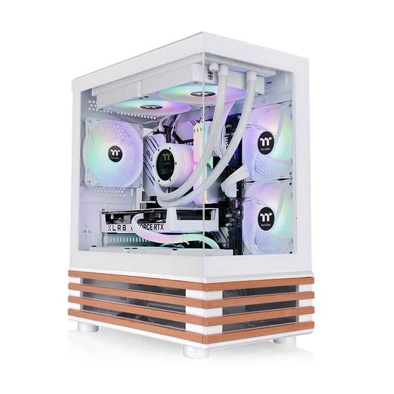Thermaltake View 170 WS ARGB Snow, Micro Tower, PC, Blanc, micro ATX, Mini-ITX, SPCC, Verre trempé, Gaming