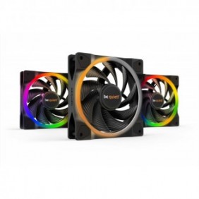Be Quiet! Light Wings 120 mm PWM | Ventilateur PC ARGB high-speed, Pack de 3, Ventilateur, 12 cm, 2500 trmin, 88,86 m³h, Noir