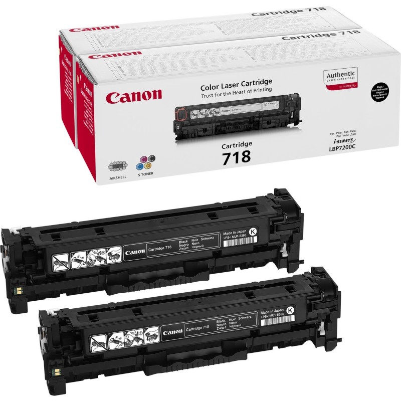 Canon CRG-718 Bk VP, 3400 pages, Noir, 2 pièce